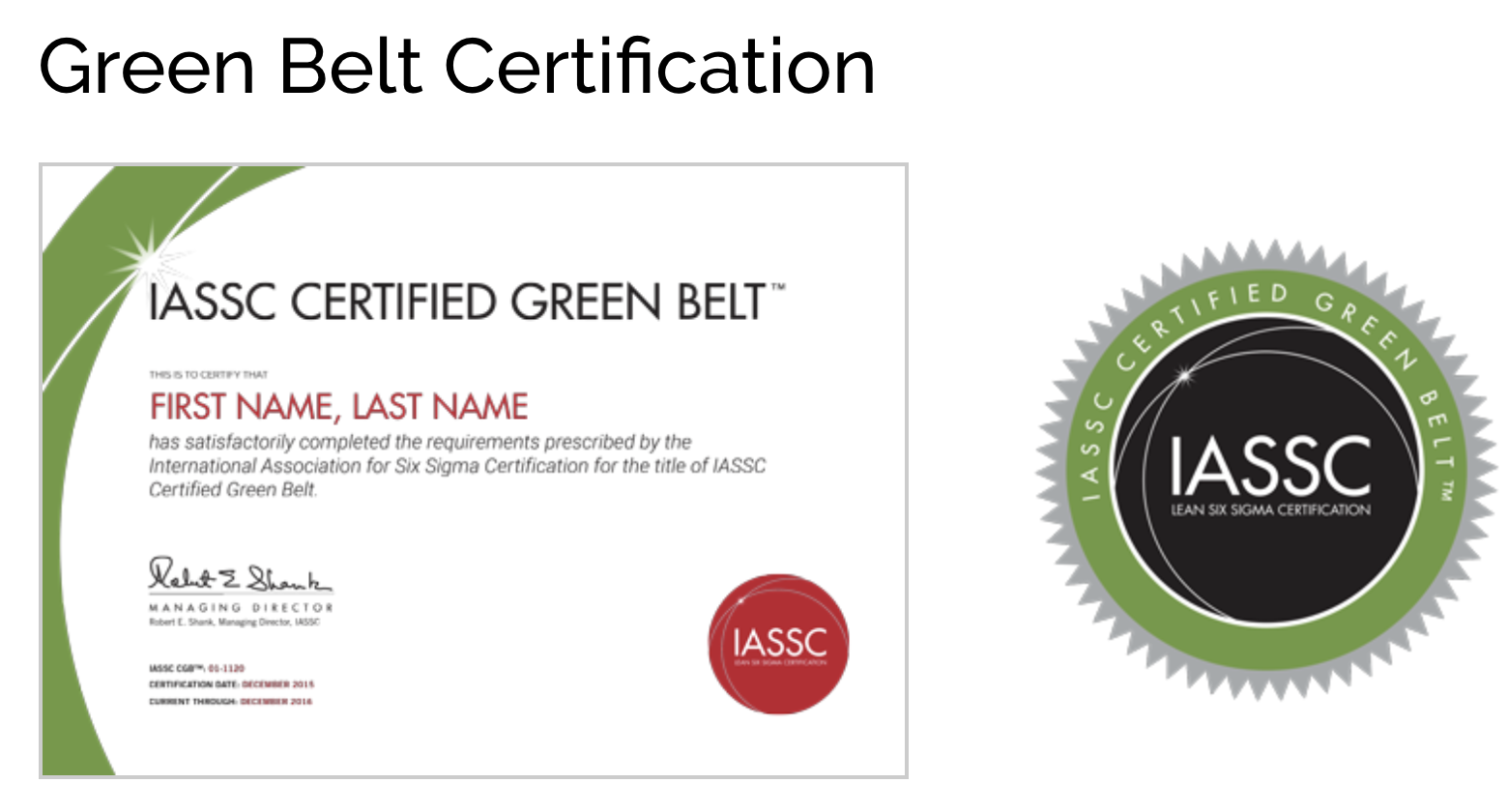 six sigma green belt certification