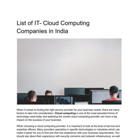 List of IT Cloud Computing Companies in India | Pearltrees