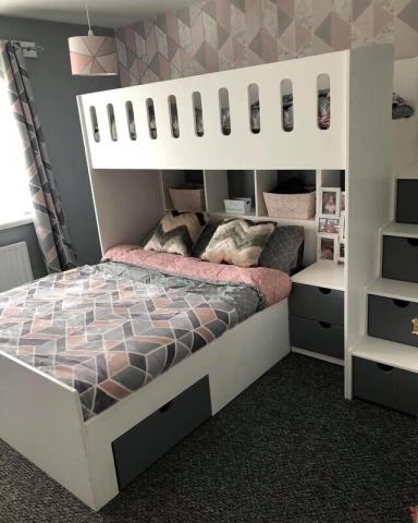 Triple Bunk Beds | Triple Sleeper Bunk Beds with Stairs and Slide | Kids Bunk Beds | Triple Bunk Beds | Double and Single Bunk Beds