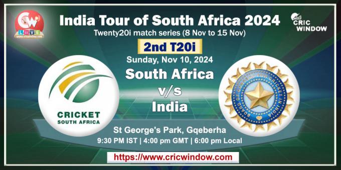 2nd t20i South Africa vs India live 2024 