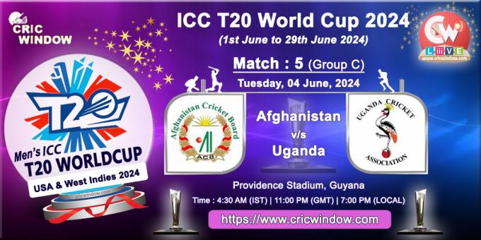 Afghanistan vs Uganda ICC T20 World Cup 2024 Live - cricwindow.com 