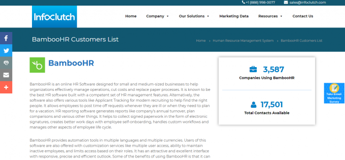 BambooHR Customers List