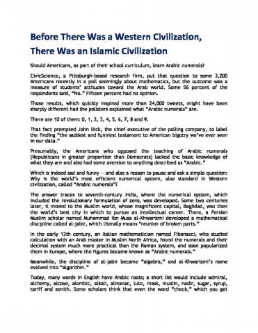 Before There Was a Western Civilization, There Was an Islamic Civilization | Visual.ly