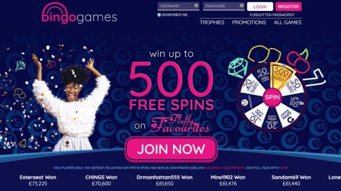 Play casino with Bingo games free spins offers