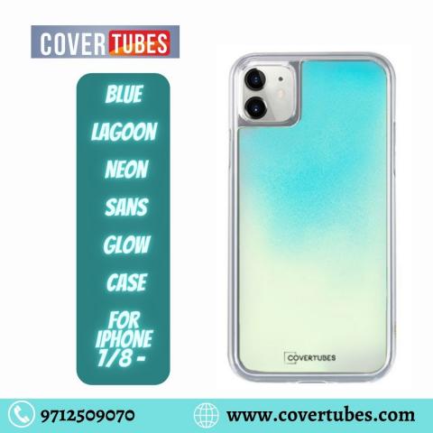 Blue Lagoon Neon sans Glow Case -  covertubes.com - Best Mobile Cover For Iphone 7/8