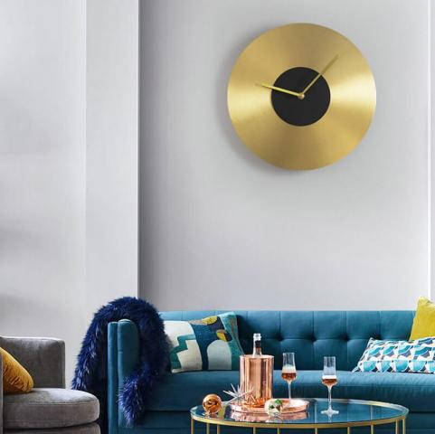 12&quot; Brass Wall Clock Round Brass Watch Interior Living Room Wall Decor - Warmly Life
