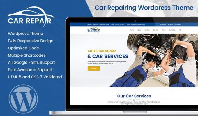 Car Repair Services WordPress Theme