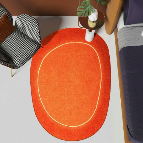 Orange Rug Modern Colorful Creative Carpet Flooring Decor - Warmly Home