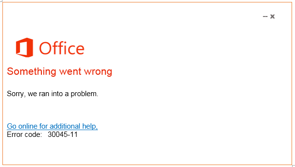 Solutions to fix the Error code 30045-11 in office 365/2021/2019