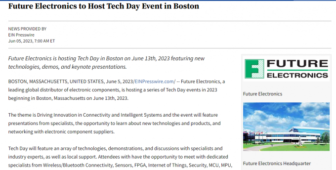 Future Electronics Tech Day will discuss latest trends in Wireless Technologies