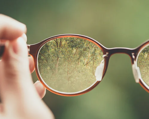 Bird’s eye vision on the optical glasses for prescription eyeglasses