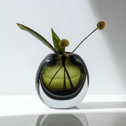 Green Glass Vase Thickness Modern Unique Design - Warmly Design