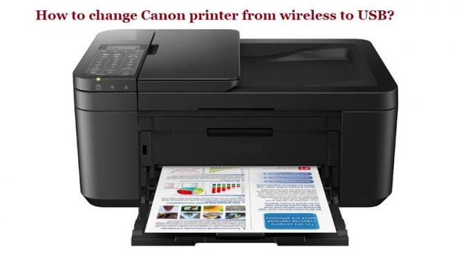 How to change Canon printer from wireless to USB?