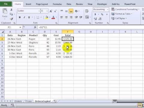 Creating Subtotals With Microsoft Excel 2007