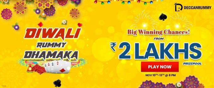 Play Rummy - 2 Lakh Diwali Rummy Dhamaka tournament