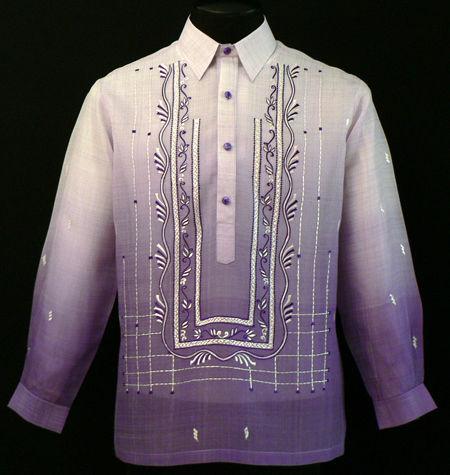 Monochromatic Lavender Barong Tagalog #3038 - Barongs R us