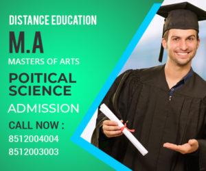 MA Political Science Distance education Admission 2022-2023 Masters Course