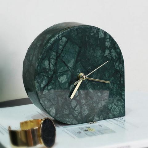 Marble Table Clock Unique Shaped Awesome Desk Watch for Living Room Office - Warmly Life