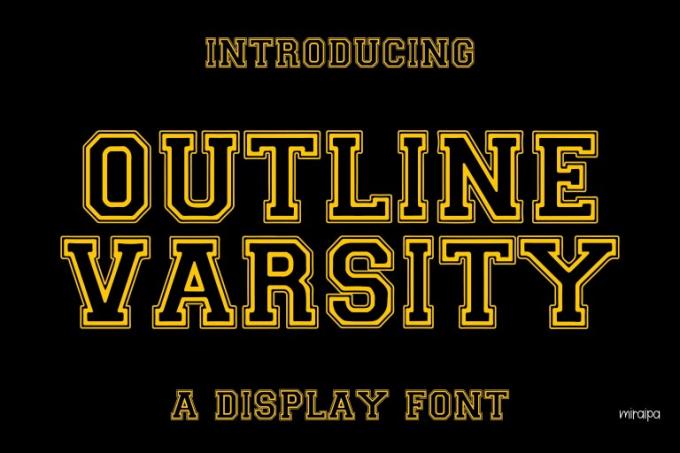 Outline Varsity Font Free Download OTF TTF | DLFreeFont