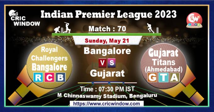 IPL Bangalore vs Gujarat live score and Report