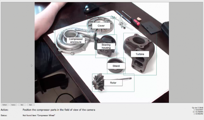 Control system of the parts assembly with video image        