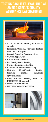 Testing Facility Available in Ambica Steels