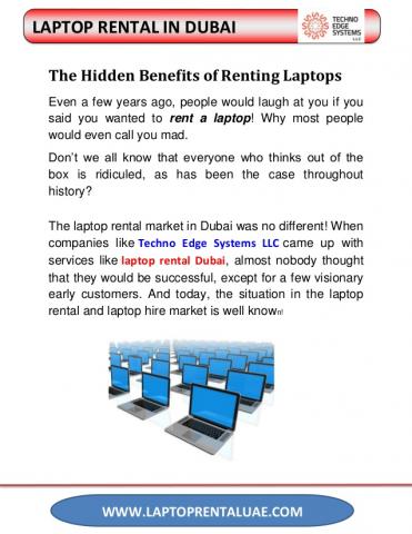 The Hidden Benefits of Laptop rental in Dubai