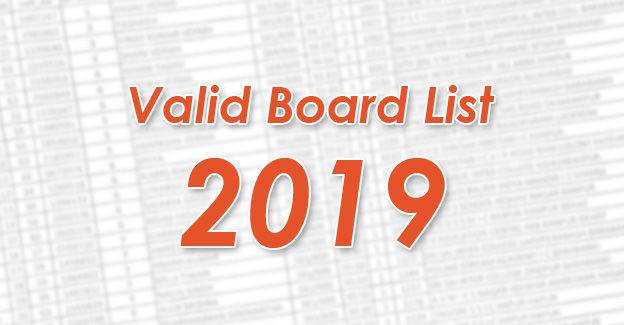 Valid Boards list 2019 | Valid Education