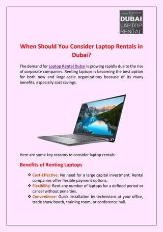 What is the Use of Renting a Laptop in Dubai?