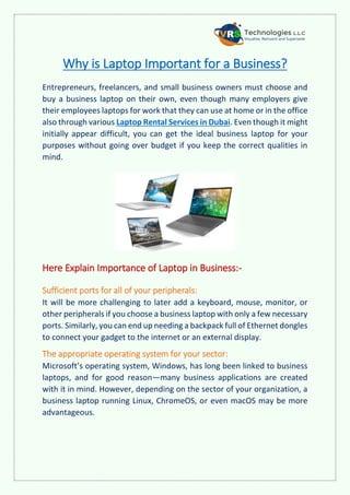 Why is Laptop Important for a Business?