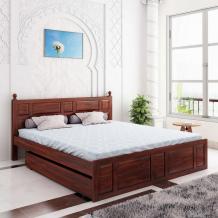 Wooden Beds - Imperial Sheesham Wood King Size Bed With Side Drawer