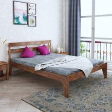 Buy Seoul Sheesham Wood Queen Size Bed Without Storage