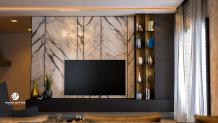 Elegant TV Unit Designs by Woodlighters in Coimbatore