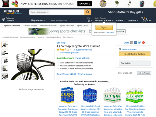 The Ez Schlep Wire Bike Basket features a black bottom steel mesh construction with reinforcements. It attaches at the front headset and hub, so you can easily carry books, groceries, shopping bags, and more. This handy bicycle basket is suitable for 26in or 28in bicycles and is perfect for commuter or cruiser bikes. It will NOT work with mountain bikes.