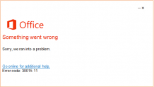 Error code 30015-11 (5) in office 365/2010/2013/2016/2019