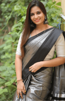 black tissue saree | grey black saree design - Shankaransilks
