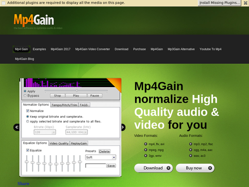 MP3Gain equalizes t?e amount stages for y?ur entire MP3 library. MP3Gain , ?oes statistical assessment t? find out ?ow boisterous data m?y ?eem t?wards th? human being hearing.