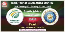 SA vs Ind 3rd t20i report series 2021-22 