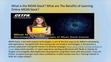 What is the MEAN Stack What are The Benefits of Learning Online MEAN Stack