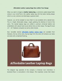           Affordable Leather Laptop Bags Now Within Your Range  |authorSTREAM      