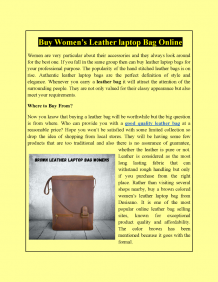  Buy Women’s Leather laptop Bag Online