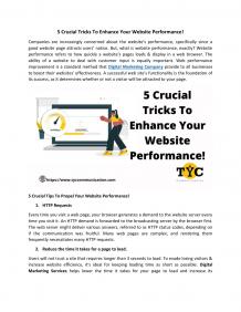  5 Crucial Tricks To Enhance Your Website Performance PowerPoint Presentation - ID:11275025