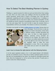 How To Select The Best Wedding Planner In Sydney