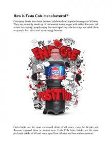 Discover the Cola Juice Drinks Company in Africa – Festa