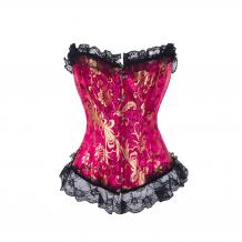 Brocade 12 Plastic Boned Overbust Vintage Lace Corset | Sayfutclothing