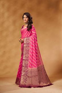 Pink Georgette Saree - Traditional, Ethnic Wear, Women's Party Wear