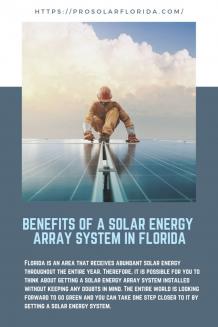 About Getting a Solar Energy Array System - Prosolar Florida