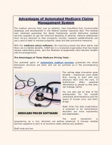 Advantages of Automated Medicare Claims Management System