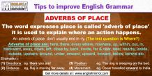 Adverbs of Place : A word used to explain where an action happens - English Mirror 