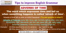 Adverbs of Time : A word which expresses time and tell us when something happens - English Mirror 